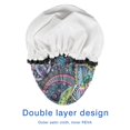 thumbnail image 4 of Shower Caps,Blue Pioneer Flower and Paisley Pattern Waterproof Shower Cap for Women 4 Pieces,Double Reusable Hair Cover for Shower PEVA Elastic Stretch Hem, 4 of 7
