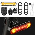 thumbnail image 4 of Luz trasera de bicicleta LED recargable por USB - Control remoto inalámbrico, luces de apagado, IPX4 a prueba de agua, instalación para adverten Negro Macarena Luz trasera de bicicleta, 4 of 8