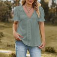thumbnail image 3 of Mittory Womens Summer TopsTrendy Short Sleeve Shirts Spring Clothes V Neck Tshirts Fashion Blouses Casual Tunics, 3 of 7