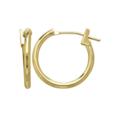 - 14K Yellow Gold 1.5mm x 15mm Hoop Earrings