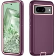 thumbnail image 1 of SHILIU-for Google Pixel 8 Case, Protective Heavy Duty 3-Layer Shockproof Hard Cover Tough Rugged Dust/Drop Proof Full Body Durable Anti-Fingerprint with Port Protection, Purple and Pink, 1 of 4