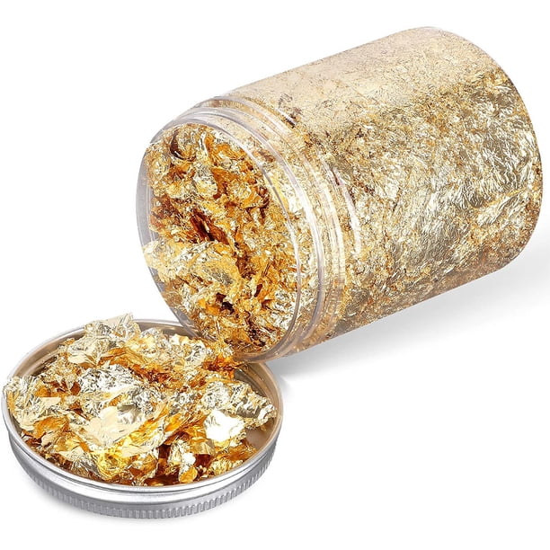 Lámina dorada decorativa para decoración de uñas (oro en botella con tapa de aluminio de 10 g) Adepaton HMHZ119-2