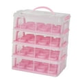 thumbnail image 4 of jicheng 4 Tier Cupcake Carrier Portable Cupcake Holder for Muffin Cookie Cheesecakes pink, 4 of 9