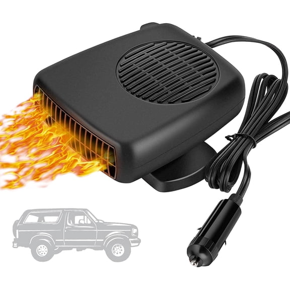 Portable Car Heater 12V 150W, 2-in-1 Defroster & Air Circulator with 360° Swivel for All Vehicles, Trucks, SUVs (Cigarette Lighter Plug)