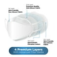 thumbnail image 5 of WellBefore Premium KN95 Disposable 4Ply Face Masks, Pack of 10, Small, White, Individually Wrapped, Adjustable Ear Loops, Aluminum nose pin, 3D-Style, 5 of 8