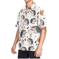 thumbnail image 2 of joogoo Men's Hawaiian Shirt Hedgehog Autumn Leave Short Sleeve Casual Button Down Shirts XL, 2 of 6