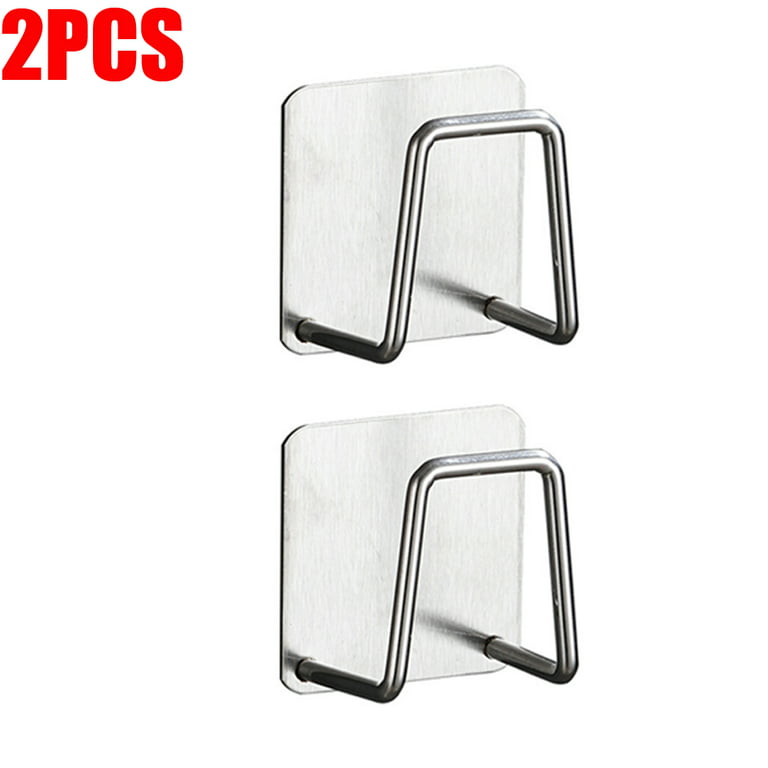 2pcs Kitchen Stainless Steel Sink Sponges Holder Self Adhesive