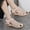 Beige, variant on Cethrio Womens Comfortable Wedge Sandals- Wide Width Wedge Slip on Front Close Black Dressy Sandals/ Slides Size 7.5