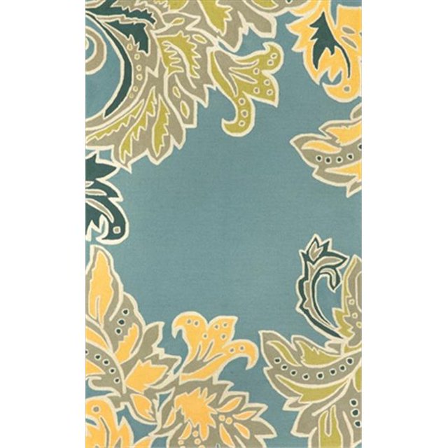 Liora Manne RVL23194703 Ravella 1947-03 Ornamental Leaf Bdr Wa 24 x 36 In. Wool Rugs