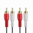 thumbnail image 3 of Premium 5Ft 2 Rca To 2 Rca Gold Plated Rca Male L/R Stereo Audio Cable Cord Us, 3 of 6