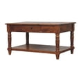 thumbnail image 2 of Lesuto Turned legs Chestnut 2 Drawer Coffee Table - Modern Style, Wood, chestnut, 2 of 10