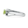 thumbnail image 4 of 10k White Gold Oval Peridot And Diamond Wave Ring, 4 of 6