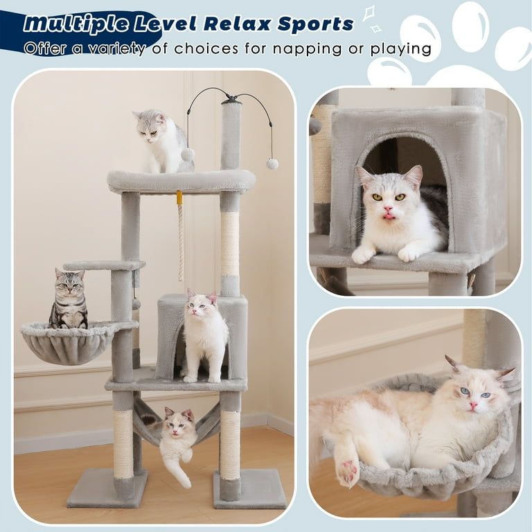 58 Inch Cat Tree With Space Capsule - Multi-Level Cat Tower For Large Cats