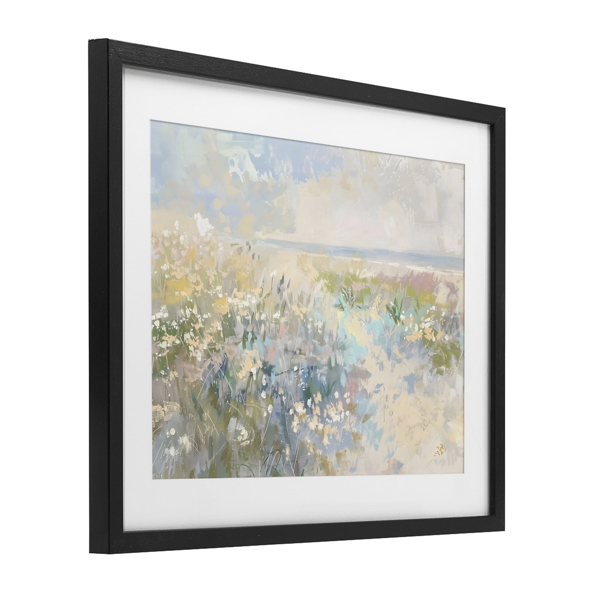 Stupell Industries Mottled Pastel Field Impression Black Framed Print Under Glass, design by Creative Studio