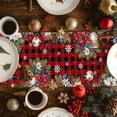 thumbnail image 3 of Burlap Table Runner 72 Inches Long,Snowman Christmas Red Buffalo Plaid Non-Slip Kitchen Table Runners for Dining Room Everyday Use Party Table Decorations Xmas Tree Poinsettia Snowflake, 3 of 9