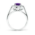thumbnail image 2 of ANGARA Natural Princess Diana Inspired 1.15 ct Amethyst Ring with Diamond in 14K White Gold for Women (Size-8x6mm) | February Birthstone, Anniversary, Jewelry Gift for Women | Natural Amethyst Ring, 2 of 9