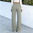 thumbnail image 6 of Ixbnca Women's Sports Pants Loose Pleated High Waist Pockets Yoga Pants Dressy Wide Leg Casual Business Trousers, 6 of 7