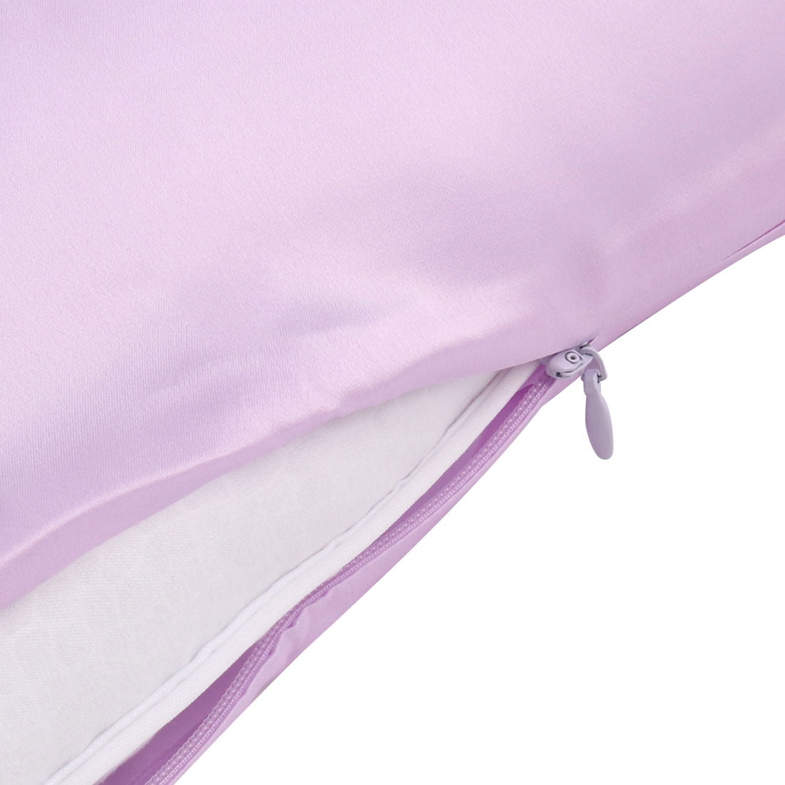 Unique Bargains 1 Piece 100% Silk Pillowcase Light Purple Queen