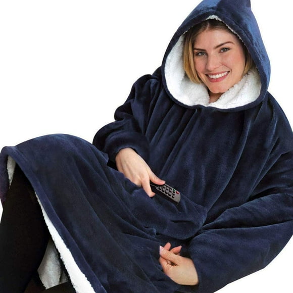 Oversized Hoodies Blanket Sweatshirt Huggle Hoodie Comfy The Sweater Wome (Blue)