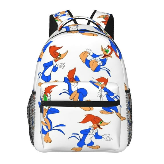 Woody Woodpecker Backpacks Cute Cartoon Casual School Laptop Bag, College Students Bookbag Computer Bag for Travel Hiking Work