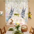 thumbnail image 2 of Easter Rabbit Swag Valance Curtains Watercolor Floral Colored Eggs Beige Background Rod Pocket Swag Curtains Small Window Treatments for Kitchen Bathroom Bedroom 36" W x 36" L, 2 Panels, 2 of 9