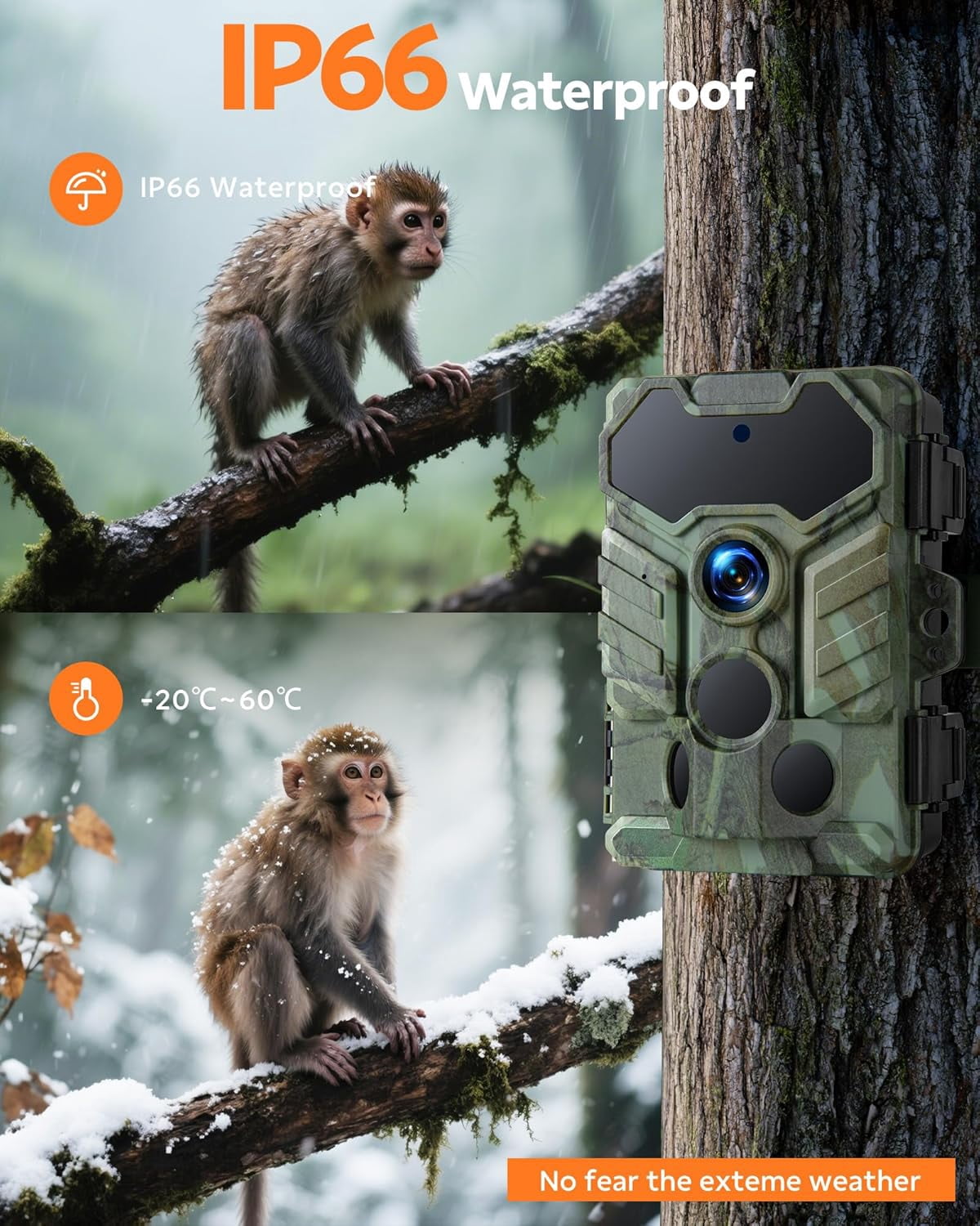 CAMPARK WiFi Trail Camera with Night Vision Motion Detection Waterproof IP66 32MP 1080P Game Camera for Hunting