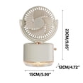thumbnail image 3 of Ventilador de escritorio USB 2024 con nebulizador de agua y luz LED | Miniventilador portátil de 3 velocidades para casa y oficina | Depósito de 300 ml, batería de 1800 mAh, funcionamiento, 3 of 4