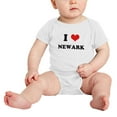 thumbnail image 2 of I Heart Newark Love Funny Baby Rompers Bodysuit (White, 6-12 Months), 2 of 5