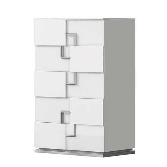 J & M Furniture 17441-C 53.9 x 31.8 x 20 in. Infinity Premium Bianco Lucido Chest, White