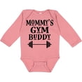 thumbnail image 3 of Inktastic Mommy Gym Buddy Workout Boys or Girls Long Sleeve Baby Bodysuit, 3 of 5