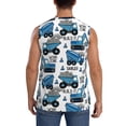 thumbnail image 4 of Haiem Men's Blue Excavator Print Tank Tops Summer Sleeveless Cut Off Workout T-Shirts Fitness Vest Athletic Undershirts-X-Large, 4 of 8
