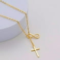 thumbnail image 6 of Gold Necklace for Women Dainty Infinity Cross Pendant Necklace Non Tarnish & Waterproof Layered CZS Jewelry for Everyday Wear Simple Trendy Choker Minimalist Faith Christian Cross Gifts, 6 of 6