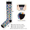 thumbnail image 3 of FORMRS Womens Knee High Socks Casual Long Thick Travel Daily Wear, 1 Pair, Blue Checkered Daisy, 3 of 6
