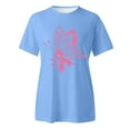 thumbnail image 4 of TSADFHJI Hauts Pailletés Femmes T-Shirt Imprimé Manches Courtes Col Rond Blouse TG Bleu, 4 of 5