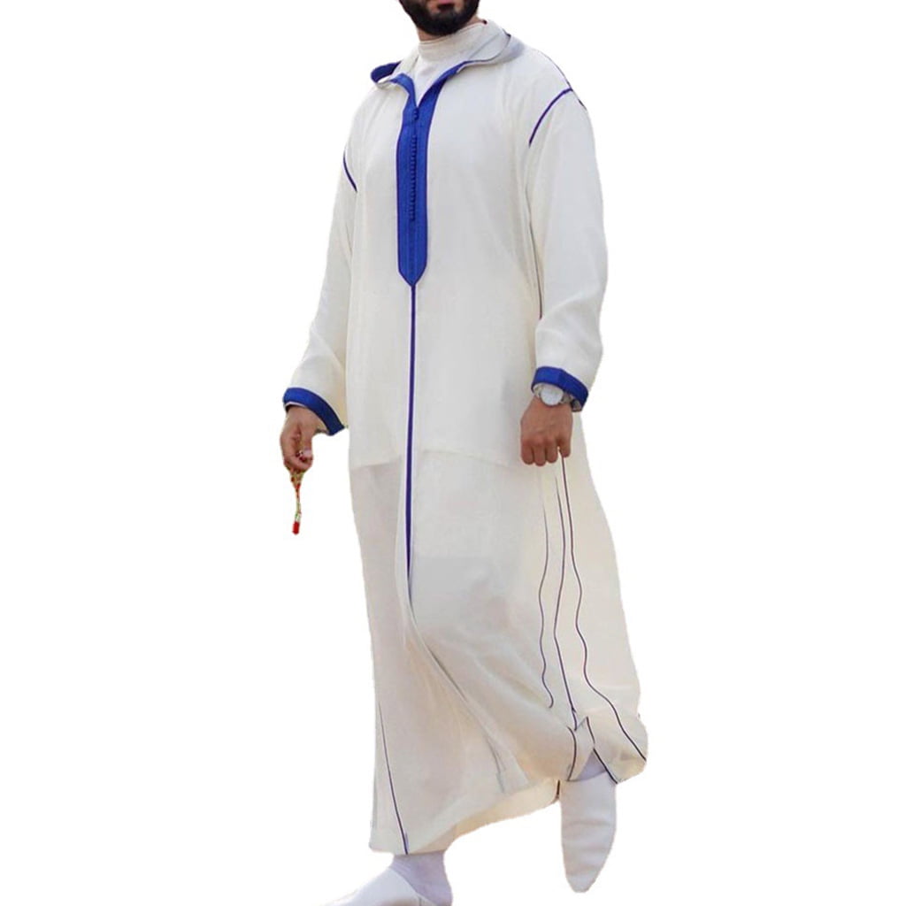 Men's Muslim Saudi Thobe Robe Islamic Kaftan Abaya Arabic Dress Dubai  Clothing | eBay