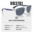 thumbnail image 4 of Ray-Ban RB3701 Rectangle Shaped Non-Polarized Sunglasses for Men - Includes Official RAYBAN Eyewear Kit - Ideal Formal & Casual Wear Sunglasses - Dark Grey Lens, 4 of 7