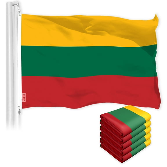 G128 Lithuania Lithuanian Flag 3x5FT 5-Pack Printed 150D Polyester