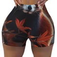 thumbnail image 2 of Fotbe Red Panda Autumn Branches Shorts Sin Costuras – Shorts Deportivos de Cintura Alta para Mujer, Elásticos para Gimnasio, Yoga, Running o Ciclismo-Small, 2 of 8