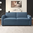 thumbnail image 2 of Timbernest 72.8" Convertible Sofa Bed, 2 in 1 Queen Sleeper Sofa, Modern Corduroy Pull Out Sofa Bed with USB Ports, Cup Holders, Side Pockets, Phone Stand, Navy Blue, 2 of 7