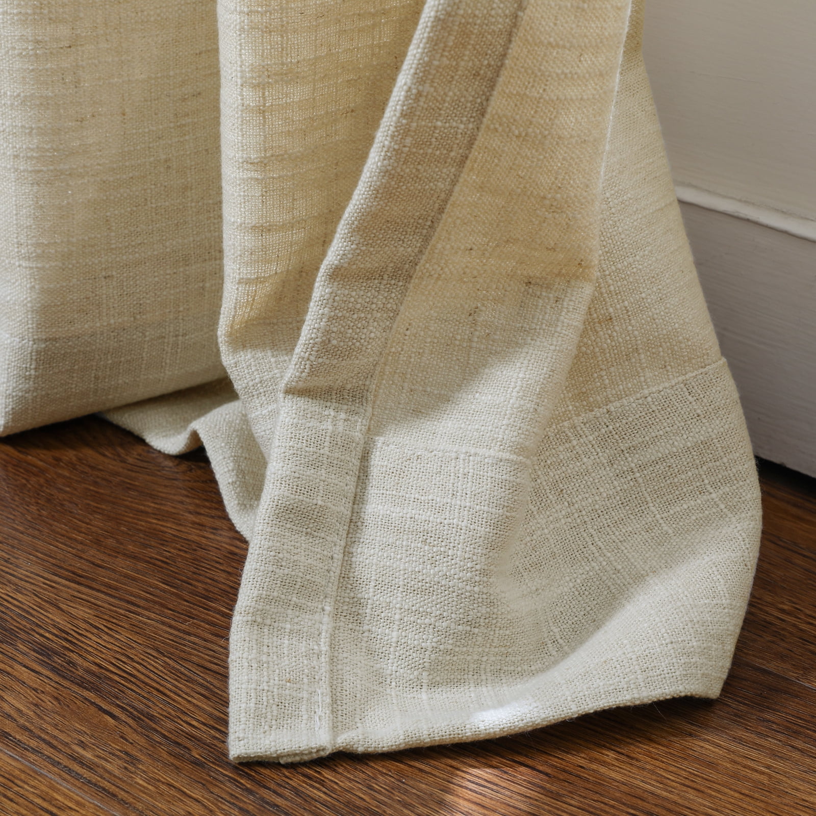 TWOPAGES Linen Blend Curtain 72 W X 84 L Inch Light Filtering Grommet Top Privacy Protection Drape for Patio Door, 1 Panel, Light Khaki