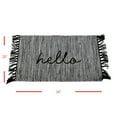 thumbnail image 4 of Foreside Home & Garden FTEX09621 Woven Outdoor Safe Cotton Hello Entry Rug with Hand Tied Fringe, Black, 4 of 5