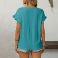GA WEIHUA Ruffle Short Sleeve T Shirts Women Eyelet Embroidery Tee Tops