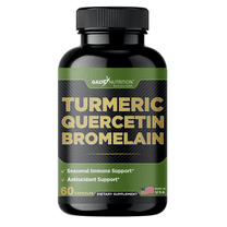 Gade Nutrition Turmeric Quercetin with Bromelain Supplement | Turmeric Supplement with Quercetin 500mg capsules for Immune Support, Allergy Relief, Joint Support