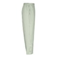 thumbnail image 6 of XFLWAM Women's Striped Button Straight Leg Pants High Waist Beach Long Lounge Pants Casual Trousers with Pockets, 6 of 9