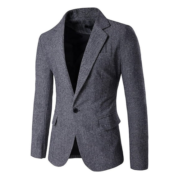 Odeerbi Blazer for Men Autumn And Winter Suit Trendy Personality Solid Color 2024 Casual Suit Jacket Black
