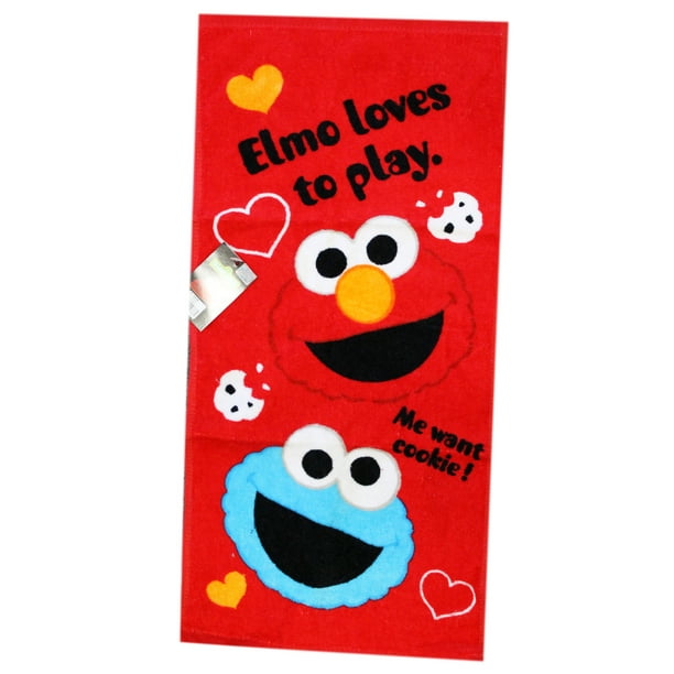 Sesame Street Elmo and Cookie Monster Red Hand Towel - Walmart.com