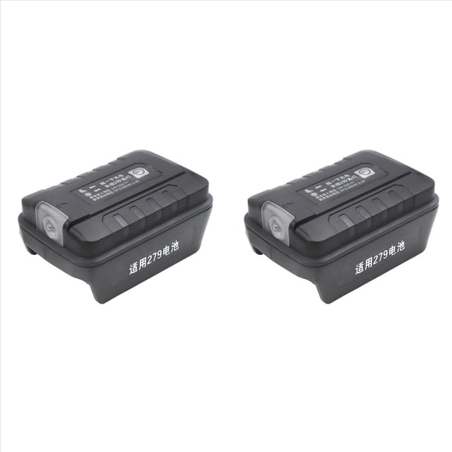 2X Adaptador de Lámpara de Luz LED Linterna Cargador de Teléfono Móvil USB para Verde Wide Enchufe de 5 Pines Batería de Iones de Litio de 18V y 20V