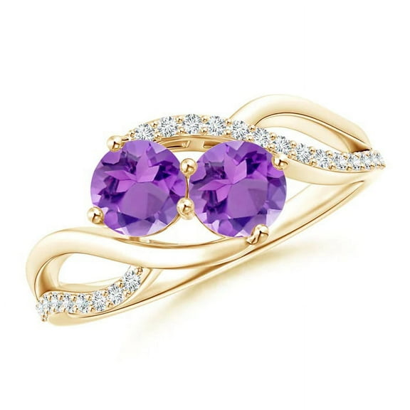 Art Deco Round 0.60 Ctw Amethyst 925 Silver Yellow Plated Women Engagement Ring Size US- 11