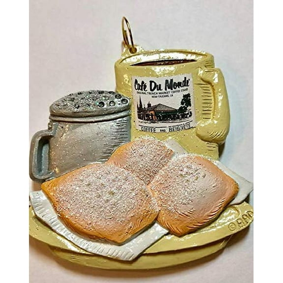 New Orleans Christmas Ornament Coffee And Beignets Beignet Mardi Gras Ornament Decor Decoration De Du Monde French Quarter