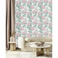 thumbnail image 2 of White Wallpaper with Pink Flowers Pre-Pasted - 25"W x 125"H, 2 of 3